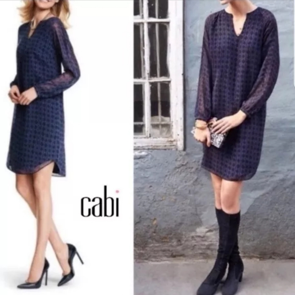 ❤️ CABI DIAMOND PRINT HARLEQUIN TUNIC SHIFT DRESS, XS - Picture 2 of 9